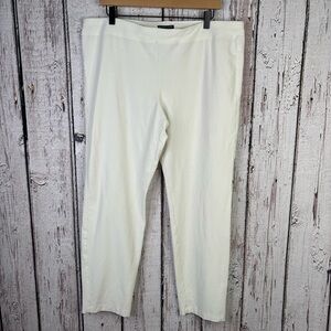 Eileen Fisher Woman Plus Size 1X Washable Stretch Crepe Pants Slim Ankle in Bone